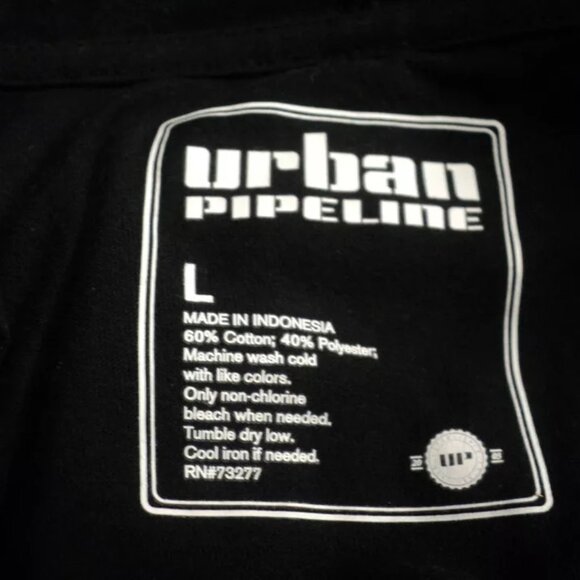 Urban Pipeline Hoodie Boy's Size L Gray & Black Long Sleeves Kangaroo Pockets - Picture 3 of 3